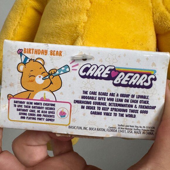 Care Bears Birthday Bear Plush Yellow 13" Stuffed Animal – Basic Fun - Picture 5 of 5
